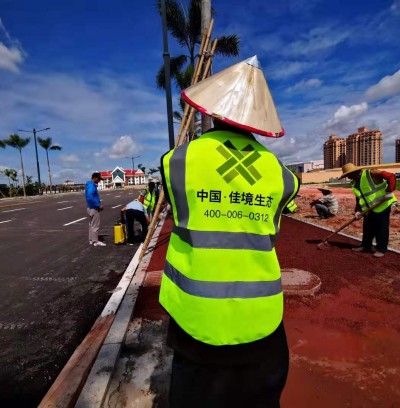 老挝透水地坪人行道施工 佳境生态技术指导