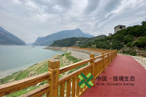 湖北沿江风景区红色透水地坪