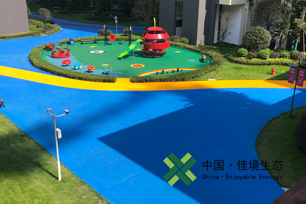 小区彩色透水混凝土铺子案例